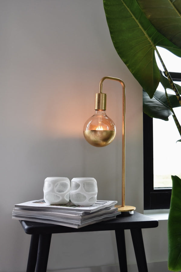 Afbeeldingen gouden tafelarmatuur inclusief kopspiegel LEDlichtbron