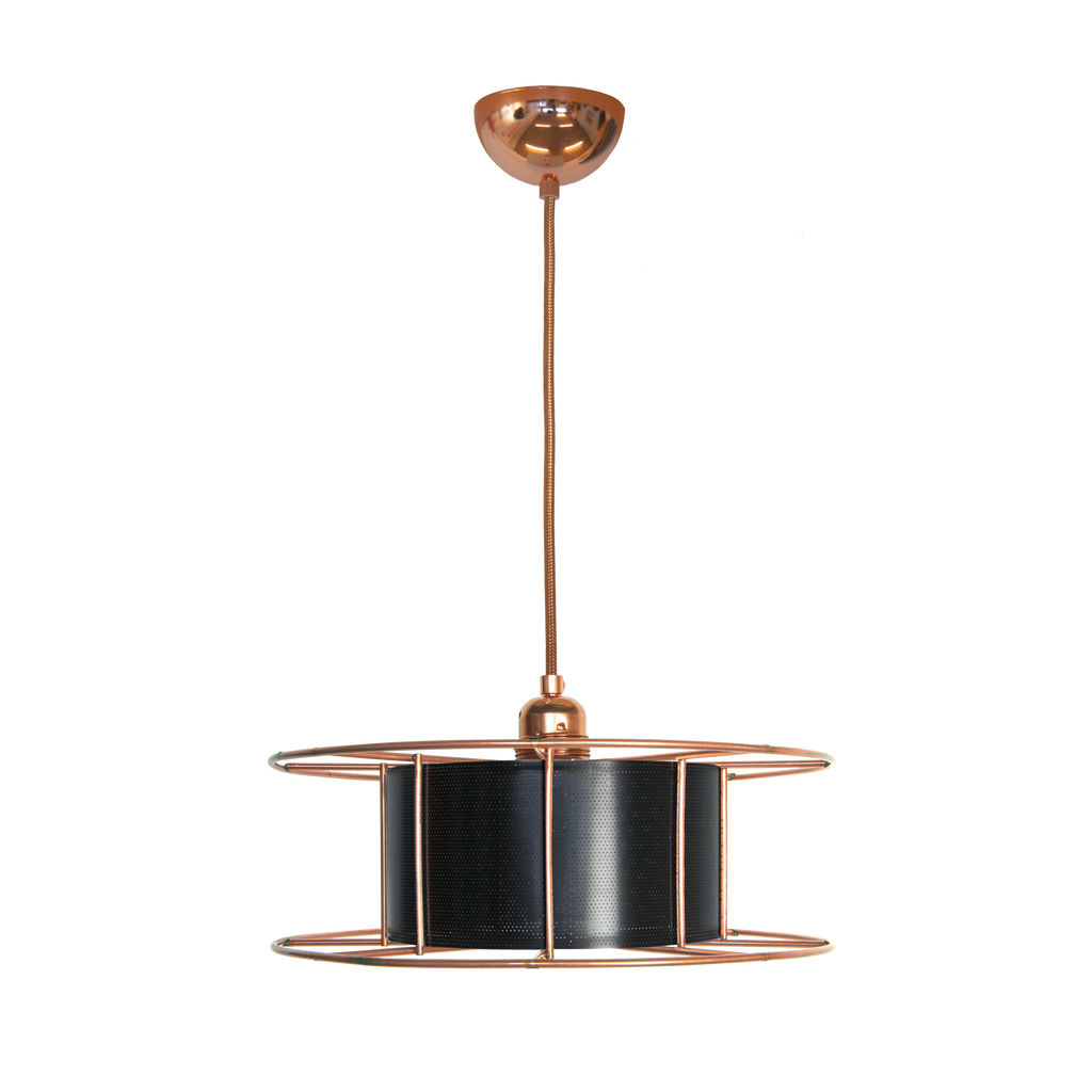 Duurzame upcycle Dutch stalen design SPOOL lamp gemaakt van gerecycle materialen - Tolhuijs